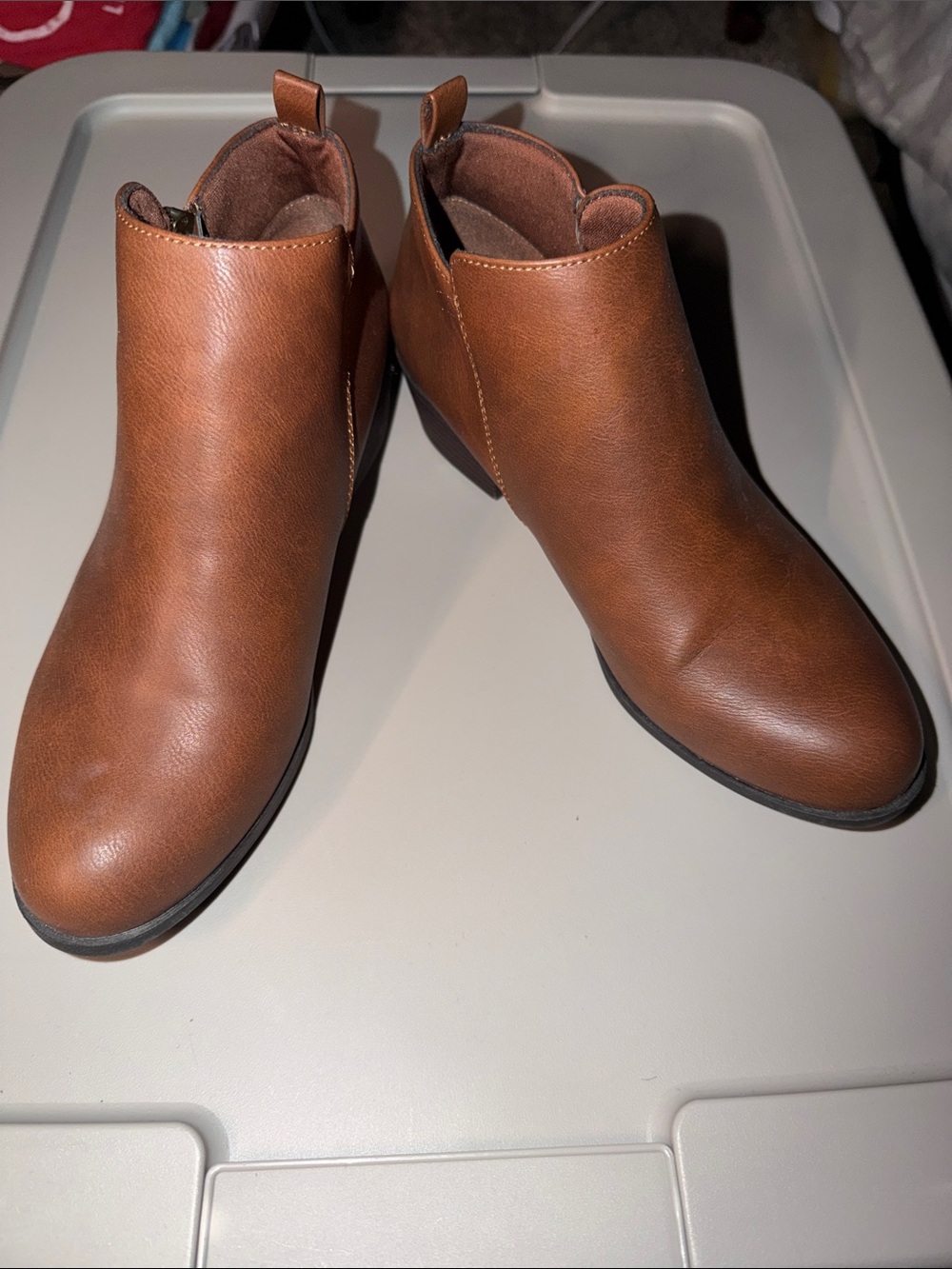 Sonoma Cognac Brown Slip-On Ankle Booties